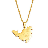 Anniyo Sint Maarten and Saint-Martin Island Map Pendant Necklaces Saint Martin SXM Jewelry @247621