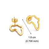 Anniyo Mini Africa Map Stud Earrings Silver Color/Black/Gold African Earrings Small Ornaments Traditional Ethnic  @148121