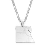 Anniyo Country Egypt Map States Pendant Necklaces for Men Women Gold Color Jewelry Egyptians Maps #166221