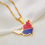 Anniyo Sint Maarten & Saint-Martin Island Map Pendant Necklace Saint Martin Gold Color Jewelry Netherlands #204221