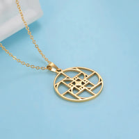 Skyrim Fibonacci Spiral Circle Triangle Golden Ratio Geometry Pendant Necklace Stainless Steel Women Choker Necklace Jewelry