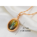 Anniyo (1Piece) Charm Mary Pendant Chain Necklaces for Women Girls Virgin Orthodox Religious Jewelry @@
