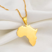 Anniyo 2.4cm Africa Map Pendant Necklaces Women Girls African Maps Fine Design Jewelry Nigeria,Congo,Ghana,Sudan,Somalia #237021
