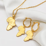 Anniyo African Map Jewelry sets Necklace Earrings for Women Girls Ethiopian Jewellery Nigeria Congo Ghana #132106S