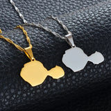 Anniyo Tahiti Map Pendant Necklaces for Women Girls Gold Color/Silver Color French Polynesia Jewelry #166421
