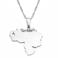 Anniyo New Item Venezuela Map Pendant Necklaces Silver Color/Gold-Plated Jewelry Venezuelan Jewellery @135721