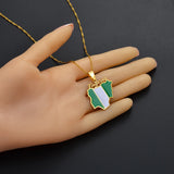 Anniyo Nigeria Map Flag Pendant Necklaces Gold Color Nigerian Maps Jewelry Patriotic  #136621