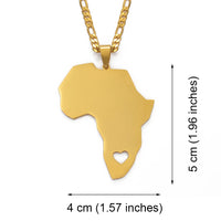 Anniyo Africa Map 5cm Pendant Necklaces Women Men Trendy Silver Color/Gold Color African Maps Jewelry Ethiopian  #113721