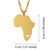 Anniyo Africa Map 5cm Pendant Necklaces Women Men Trendy Silver Color/Gold Color African Maps Jewelry Ethiopian  #113721