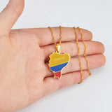 Anniyo Ecuador Map With Flag Pendant Necklaces Ecuadorian Jewelry #214621