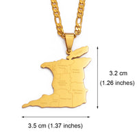 Anniyo (3.5cm Big) Trinidad & Tobago Map City Name Pendant Necklace For Women Men Gold Color Trendy Ethnic Jewelry @119421