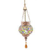 Artpad Mediterranean Style Turkish Moroccan Pendant Light Decoration Handmade Glass Shade Restaurant E27 Mosaic Hanging Lamp