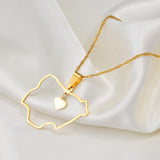 Anniyo Nigeria Map Pendant Necklaces Heart Nigerian Maps Jewelry  Gold Color Maps #154221