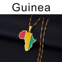 Anniyo 3CM Hip-hop Africa Map Pendant Necklace Jewelry Eritrea,Gambia,Guinea,Congo,Tunisia,Benin,Libay,Namibia,Chad,Botswana