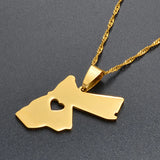 Anniyo The Hashemite Kingdom of Jordan Pendant Necklace for Women/Men Gold Color Jewelry  #005621