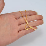 Anniyo Outline Eritrea Map Pendant Necklaces for Women Girls Silver Color/Gold Color Jewelry African Map of Eritrean #207621