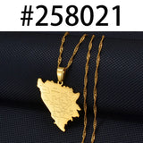 Anniyo Bosnia and Herzegovina Map With City Name Pendant Necklaces Bosna Hercegovina Jewelry #258021