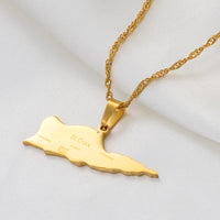 Anniyo Map of ST. CROIX Pendants Necklace Chains for Women Girls Saint Croix Jewelry Maps @136021