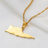 Anniyo Map of ST. CROIX Pendants Necklace Chains for Women Girls Saint Croix Jewelry Maps @136021