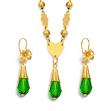 Anniyo Hawaiian Jewelry sets Pendant Necklaces Flower Earrings Colored Crystal Bead Ball Chains Guam Micronesia Chuuk #258006