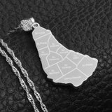 Anniyo Map of the Barbados Island With City Name Pendant Necklaces Gold Color Maps Jewelry #043521