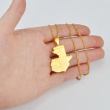 Anniyo Guatemala Map With City Name Pendant Necklaces for Women Girls Jewelry Guatemalan #239521