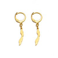 Anniyo 2CM Curacao Map Stud Earrings for Women Girls Gold Color and Stainless Steel Base Jewelry Maps @262621