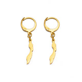 Anniyo 2CM Curacao Map Stud Earrings for Women Girls Gold Color and Stainless Steel Base Jewelry Maps @262621