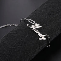 Sipuris Customized Name Bracelet Personalized Stainless Steel Rectangular Chain Letter Bracelet Unique Jewelry Family Gifts New