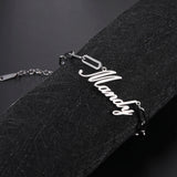 Sipuris Customized Name Bracelet Personalized Stainless Steel Rectangular Chain Letter Bracelet Unique Jewelry Family Gifts New