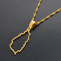 Anniyo Saint Lucia Map Profile Pendant Necklace Women Girl Gold Color Jewelry St. Lucia Cities Pendant Chains Jewellery #121421