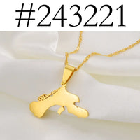 Anniyo Bonaire and Little Bonaire Map Pendant Necklaces Antilles Jewelry #243221