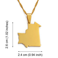 Anniyo Mauritania Map Pendant Necklace for Women/Men,Gold Color Mauritanian Jewelry Maps s #029021