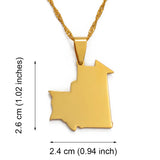 Anniyo Mauritania Map Pendant Necklace for Women/Men,Gold Color Mauritanian Jewelry Maps s #029021