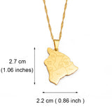 Anniyo Hawaii Map With City Name Pendant Necklaces Hawaiian Jewelry #256621