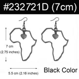 Anniyo 7CM/2.6CM/3.5CM Africa Map Big Earrings Exaggerate Earring Heart African Jewelry Traditional Ethnic Hyperbole #232721