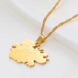 Anniyo Antigua Necklaces for Women Girls Gold Color Antigua Map Pendant  Jewelry Waladli/Wadadli #135521