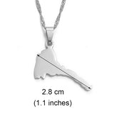 Anniyo 2.8CM Small Eritrea Map Pendant and Necklaces for Women Girl,Gold Silver Color Map of Eritrea Kids Chain Jewelry #006421B