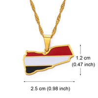 Anniyo Yemen Map Flag Pendant Necklaces Silver Color/Gold Color Yemeni Jewelry #148821