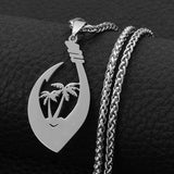 Anniyo Coconut Tree Hawaiian Guam Pendant Necklaces Women Men Silver Color/Gold Color Chuuk Kiribati Jewelry Pohnpei #127321