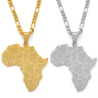 Anniyo Africa Map Pendant Necklaces Women Men Silver Color/Gold Color African Ethnic Jewelry  #077621B