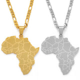 Anniyo Africa Map Pendant Necklaces Women Men Silver Color/Gold Color African Ethnic Jewelry  #077621B