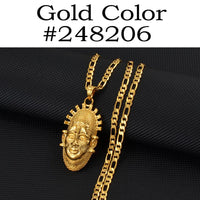 Anniyo Portrait of Queen Mother Idia of the Benin Empire Mask Pendant Necklace Women Men African Cultural Ornaments #248206