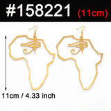 Anniyo African Map Ancient Egyptian Eye of Horus Exaggerate Larger Earring Amulet Egypt Traditional Ethnic Hyperbole #158221