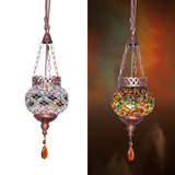 Artpad Mediterranean Style Turkish Moroccan Pendant Light Decoration Handmade Glass Shade Restaurant E27 Mosaic Hanging Lamp