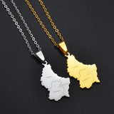 Anniyo Luxembourg Map City Name Pendant Necklaces Letzebuerg of Maps Jewelry  #270221