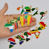 Anniyo 3.8CM Hip-hop Africa Map Pendant Necklace Jewelry Ghana Nigeria Congo Sudan Somalia Uganda Zimbabwe Zambia Liberia#207921
