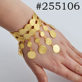 Anniyo Arab Coin Bracelets Gold Color Banglet Africa The Middle East Popular Jewelry Dubai Cuff Bracelet for Women Girls #254806