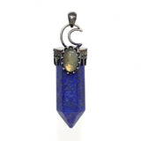 Natural Amethyst Rose Quartz Crystal Lapis Lazuli Labradorite Hexagon Moon Black Agate Tiger Eye Stone Pendant Jewelry For Women