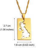 Anniyo United Kingdom of Great Britain and Northern Ireland Map Pendant & Necklaces for Women UK Country Maps #021421
